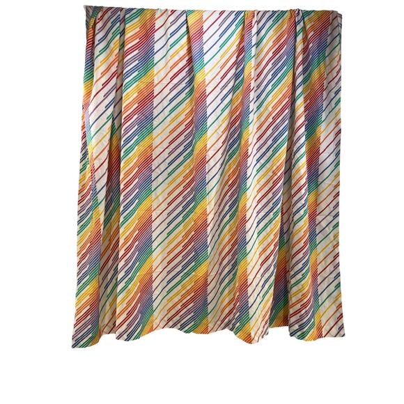 Vintage Rainbow Stripe Flat Bedsheet & Pillowcase Full Size Textile Supply - Picture 2 of 8